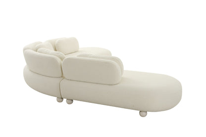 Divani Casa Gilbert - Contemporary White Fabric Modular Sectional Sofa