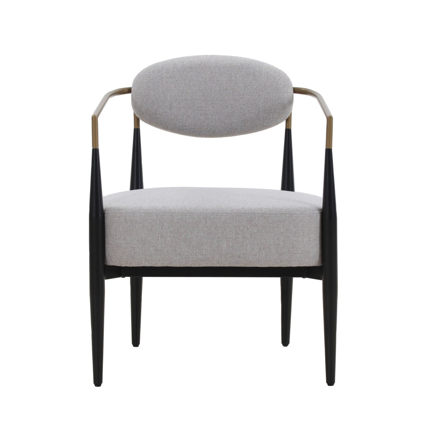 Modrest Liberty - Modern Light Grey Fabric + Black & Gold Dining Chair