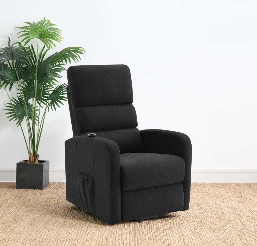 Amsdell Black Power Lift Recliner Chair – Upholstered Comfort with Remote Control