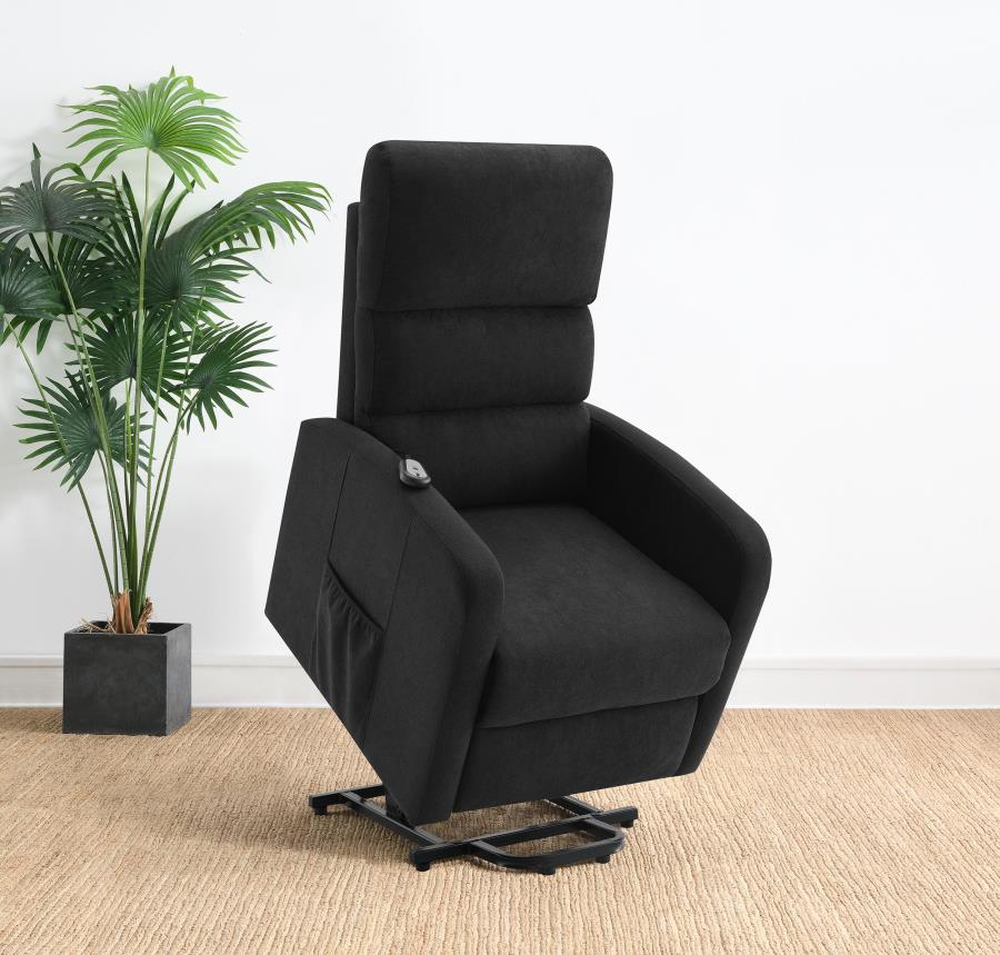 Amsdell Black Power Lift Recliner Chair – Upholstered Comfort with Remote Control
