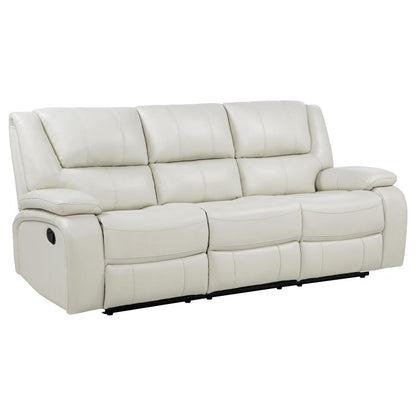 Camila 3 Piece White Upholstered Reclining Sofa Set