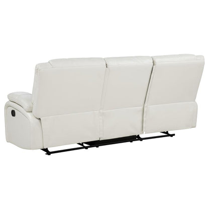 Camila 3 Piece White Upholstered Reclining Sofa Set