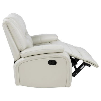 Camila 3 Piece White Upholstered Reclining Sofa Set
