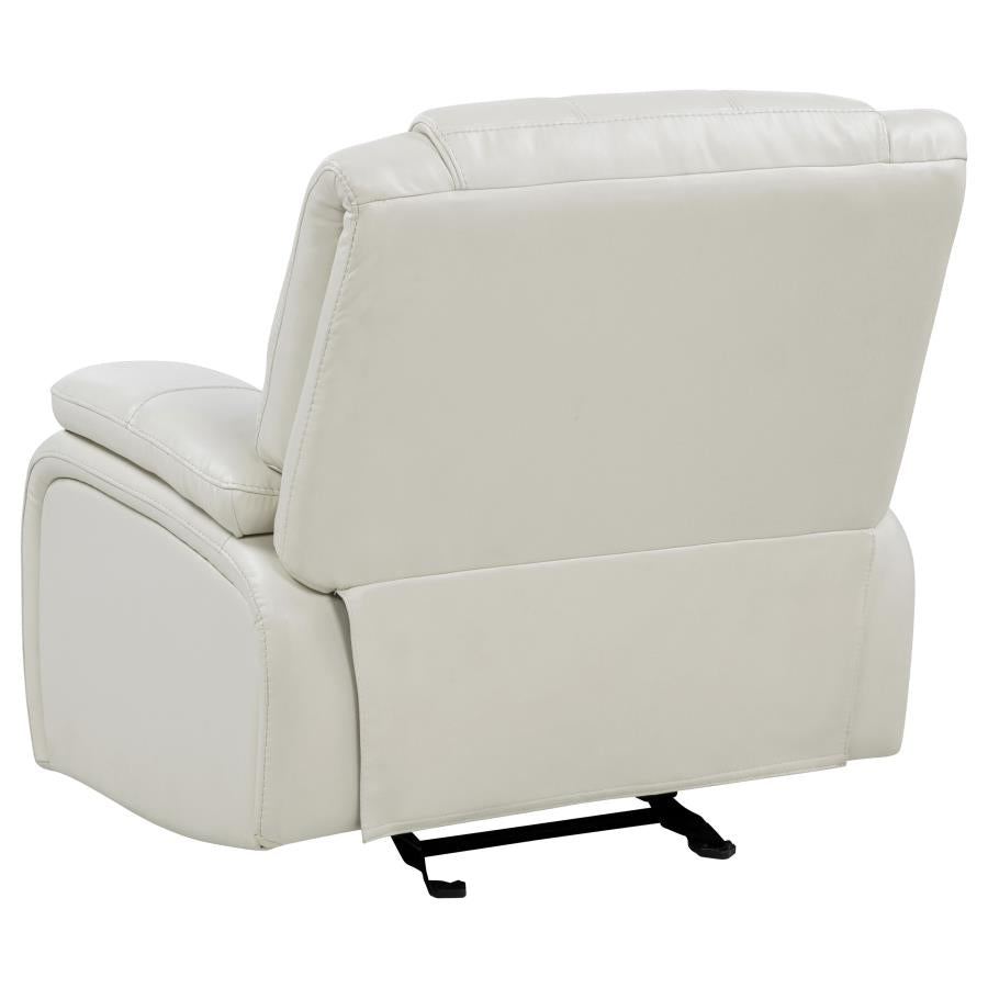 Camila 3 Piece White Upholstered Reclining Sofa Set