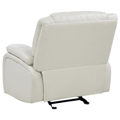 Camila 3 Piece White Upholstered Reclining Sofa Set