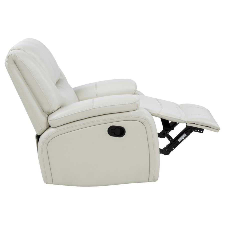 Camila 3 Piece White Upholstered Reclining Sofa Set