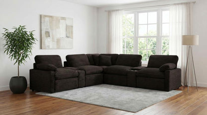 Collins 7 Piece Chocolate Brown Modular Power Reclining Sectional