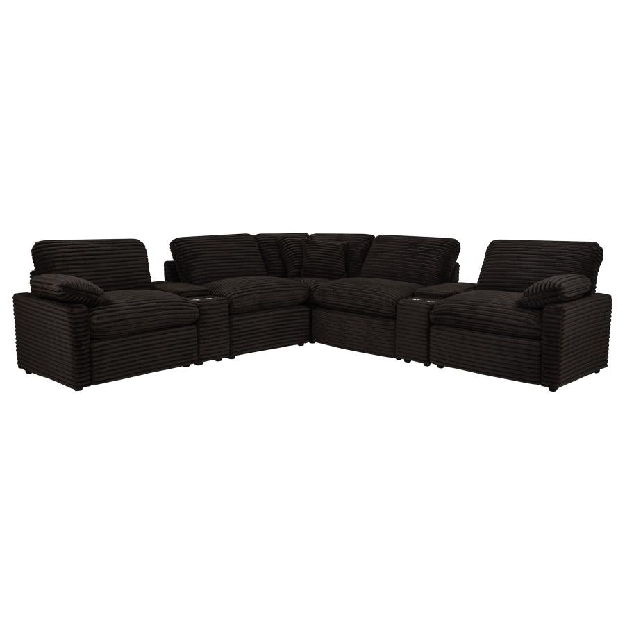 Collins 7 Piece Chocolate Brown Modular Power Reclining Sectional