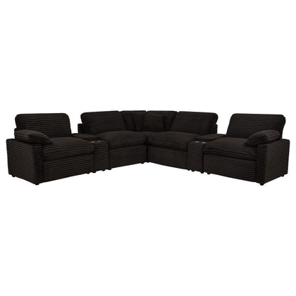Collins 7 Piece Chocolate Brown Modular Power Reclining Sectional