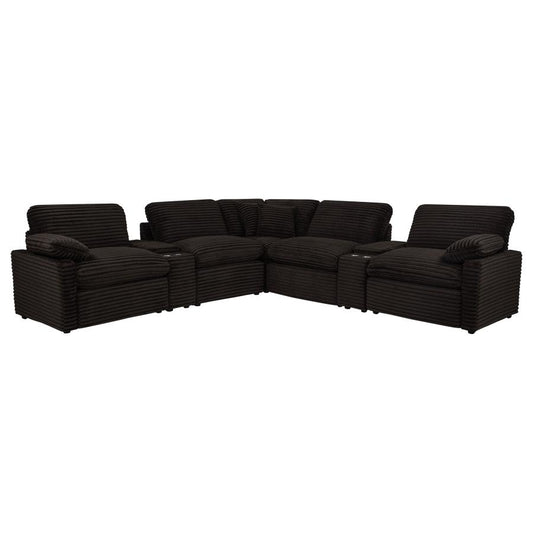 Collins 7 Piece Chocolate Brown Modular Power Reclining Sectional