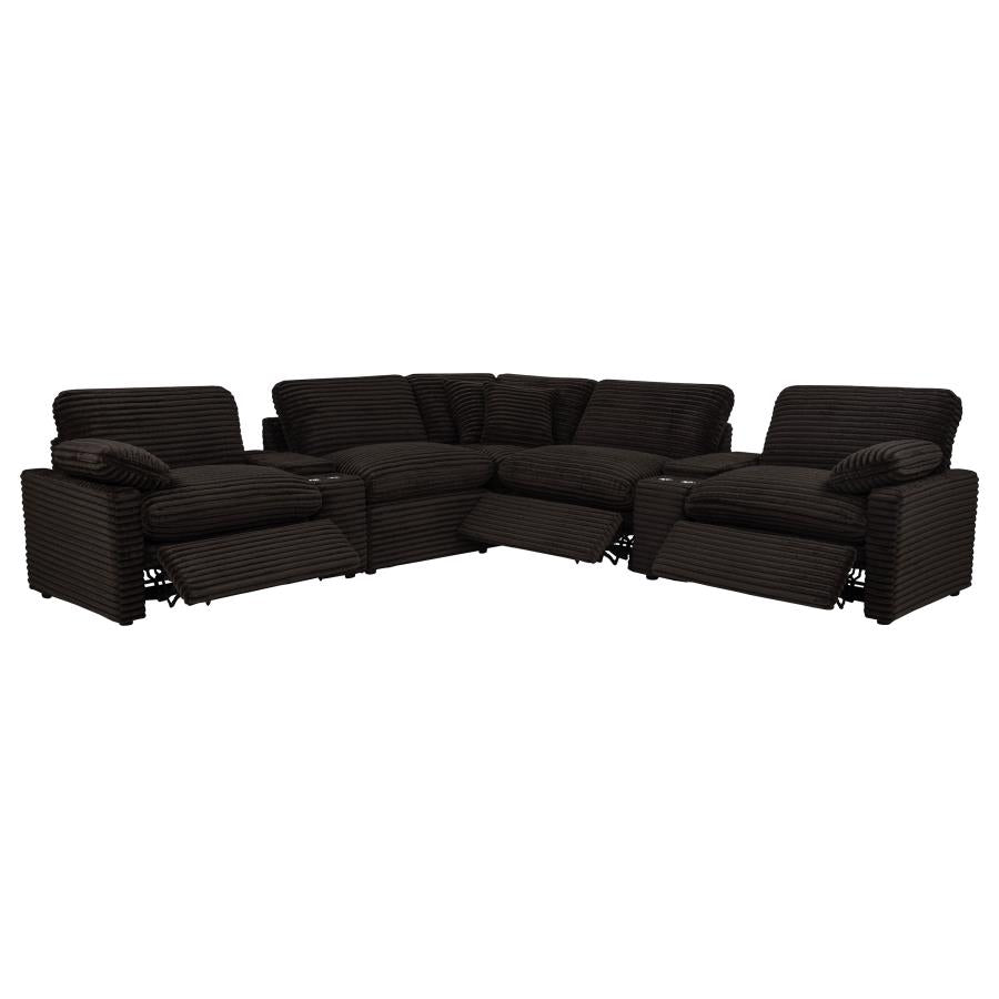Collins 7 Piece Chocolate Brown Modular Power Reclining Sectional