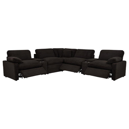 Collins 7 Piece Chocolate Brown Modular Power Reclining Sectional