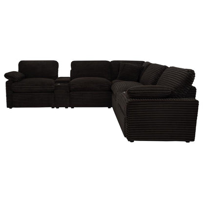 Collins 7 Piece Chocolate Brown Modular Power Reclining Sectional