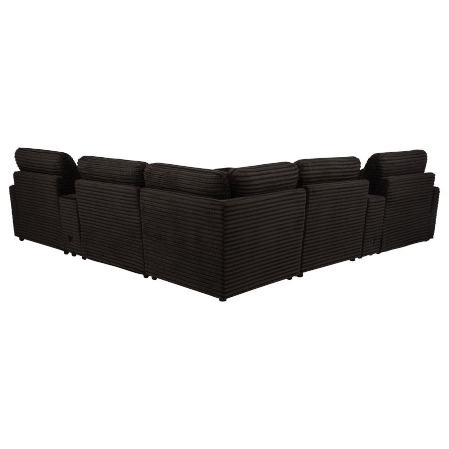 Collins 7 Piece Chocolate Brown Modular Power Reclining Sectional