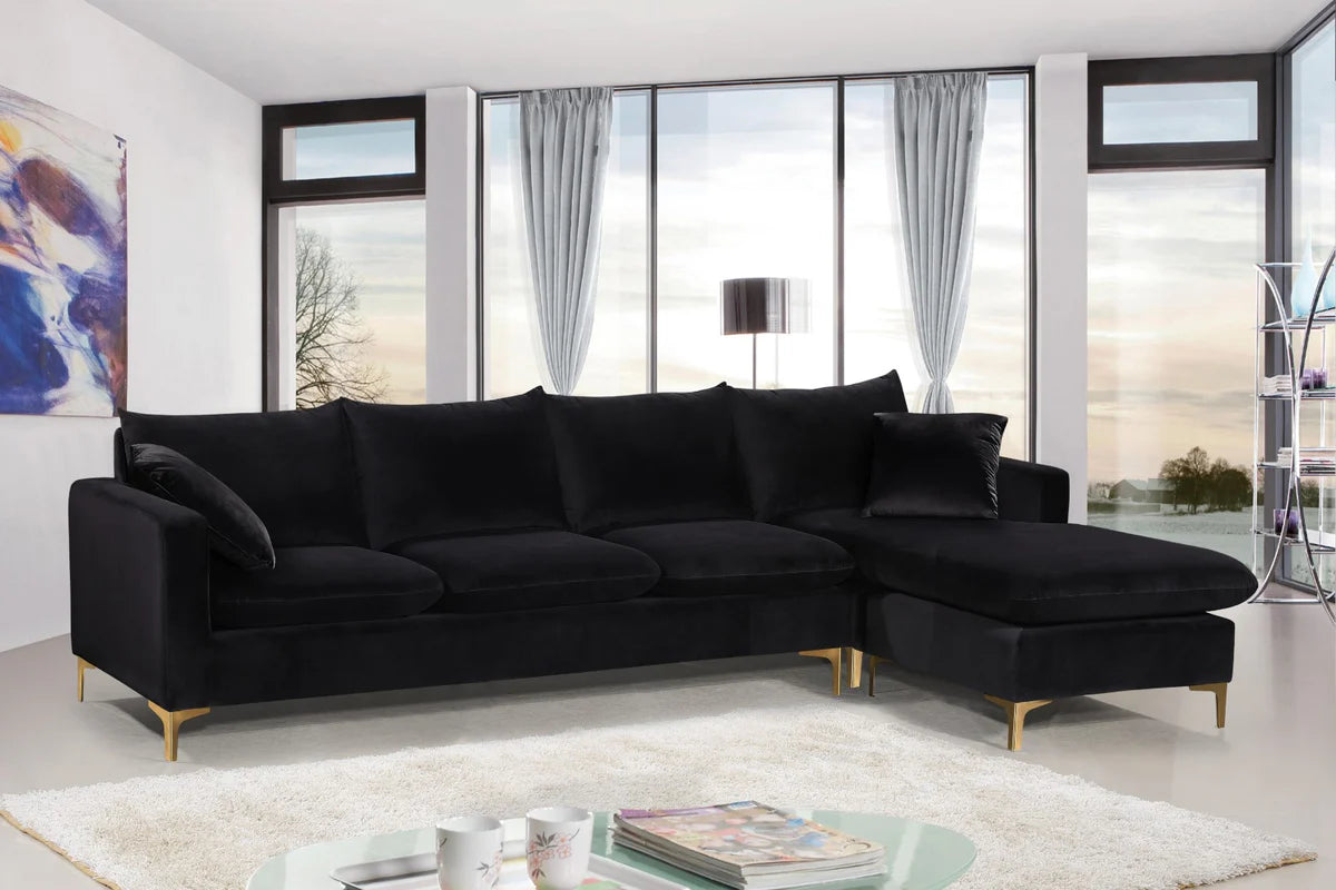 Naomi Velvet Upholstered Reversible Sectional – Luxe Looks Everyday Comfort