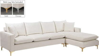 Naomi Velvet Upholstered Reversible Sectional – Luxe Looks Everyday Comfort
