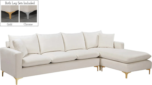 Naomi Velvet Upholstered Reversible Sectional – Luxe Looks Everyday Comfort