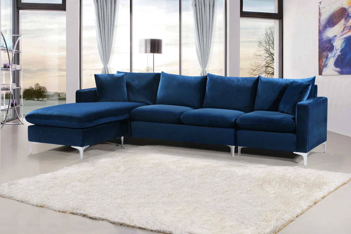 Naomi Velvet Upholstered Reversible Sectional – Luxe Looks Everyday Comfort