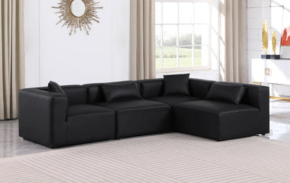 Cube 108 Vegan Leather Upholstered 4pc Modular Sectional – Sleek Spacious Seriously Comfy