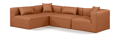 Cube 108 Vegan Leather Upholstered 4pc Modular Sectional – Sleek Spacious Seriously Comfy