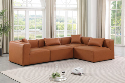 Cube 108 Vegan Leather Upholstered 4pc Modular Sectional – Sleek Spacious Seriously Comfy