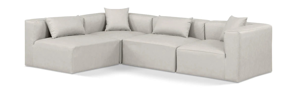 Cube 108 Vegan Leather Upholstered 4pc Modular Sectional – Sleek Spacious Seriously Comfy