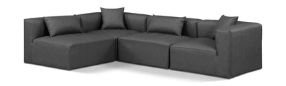 Cube 108 Vegan Leather Upholstered 4pc Modular Sectional – Sleek Spacious Seriously Comfy