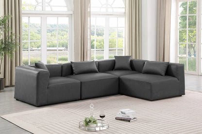 Cube 108 Vegan Leather Upholstered 4pc Modular Sectional – Sleek Spacious Seriously Comfy