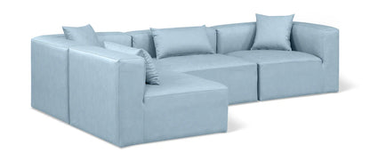 Cube 108 Vegan Leather Upholstered 4pc Modular Sectional – Sleek Spacious Seriously Comfy