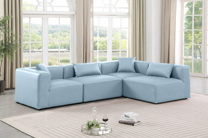 Cube 108 Vegan Leather Upholstered 4pc Modular Sectional – Sleek Spacious Seriously Comfy