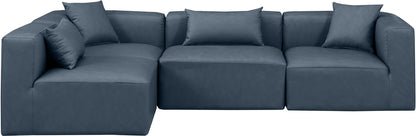 Cube 108 Vegan Leather Upholstered 4pc Modular Sectional – Sleek Spacious Seriously Comfy