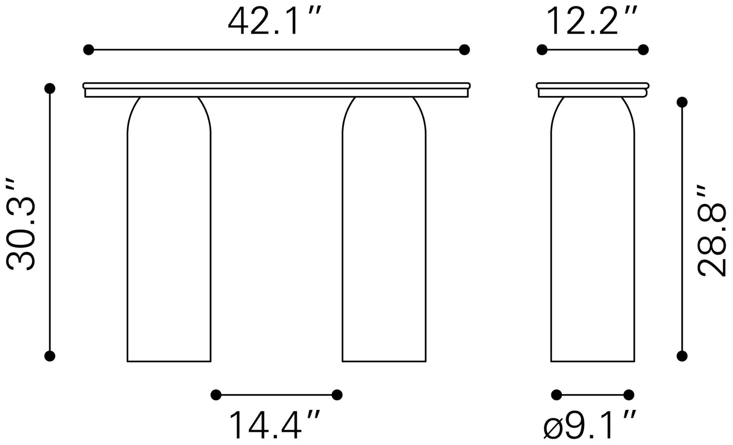 Luxor Console Table - Vibrant Multicolor Design for Eye-Catching Entryways and Living Rooms