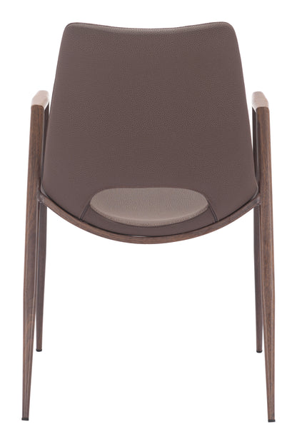 Desi Dining Chair Set of 2 - Chic Brown & Walnut Design for Modern Dining Rooms and Spaces