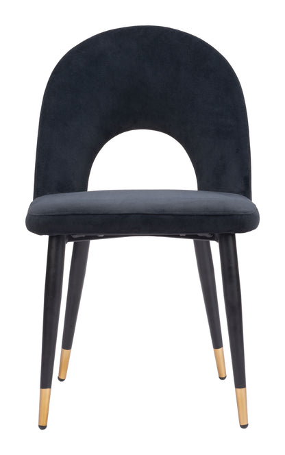 Menlo Dining Chair Set of 2 - Black Stylish and Sleek Upholstered Chairs for Modern Dining Rooms