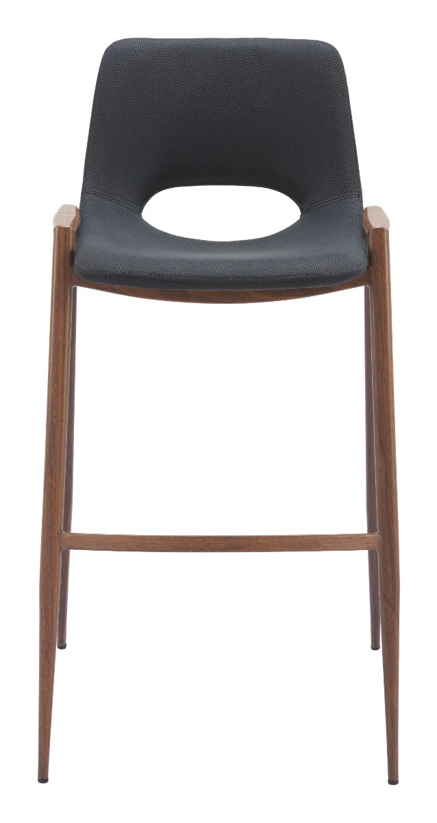 Desi Barstool (Set of 2) Black & Walnut