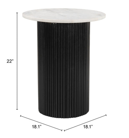 Izola Side Table - White & Black Stylish and Contemporary Side Table for Modern Living Spaces