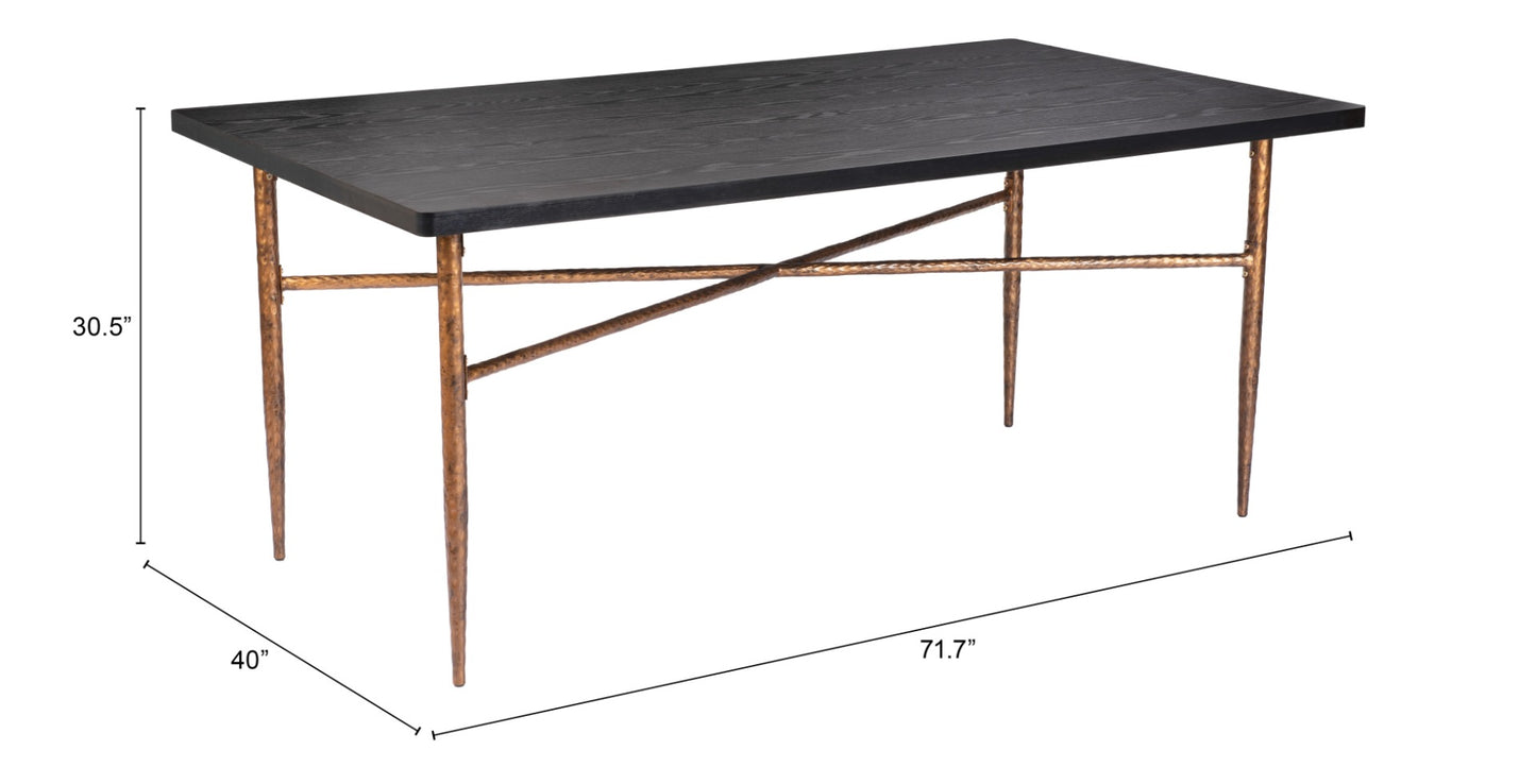 Nida Dining Table Black & Bronze