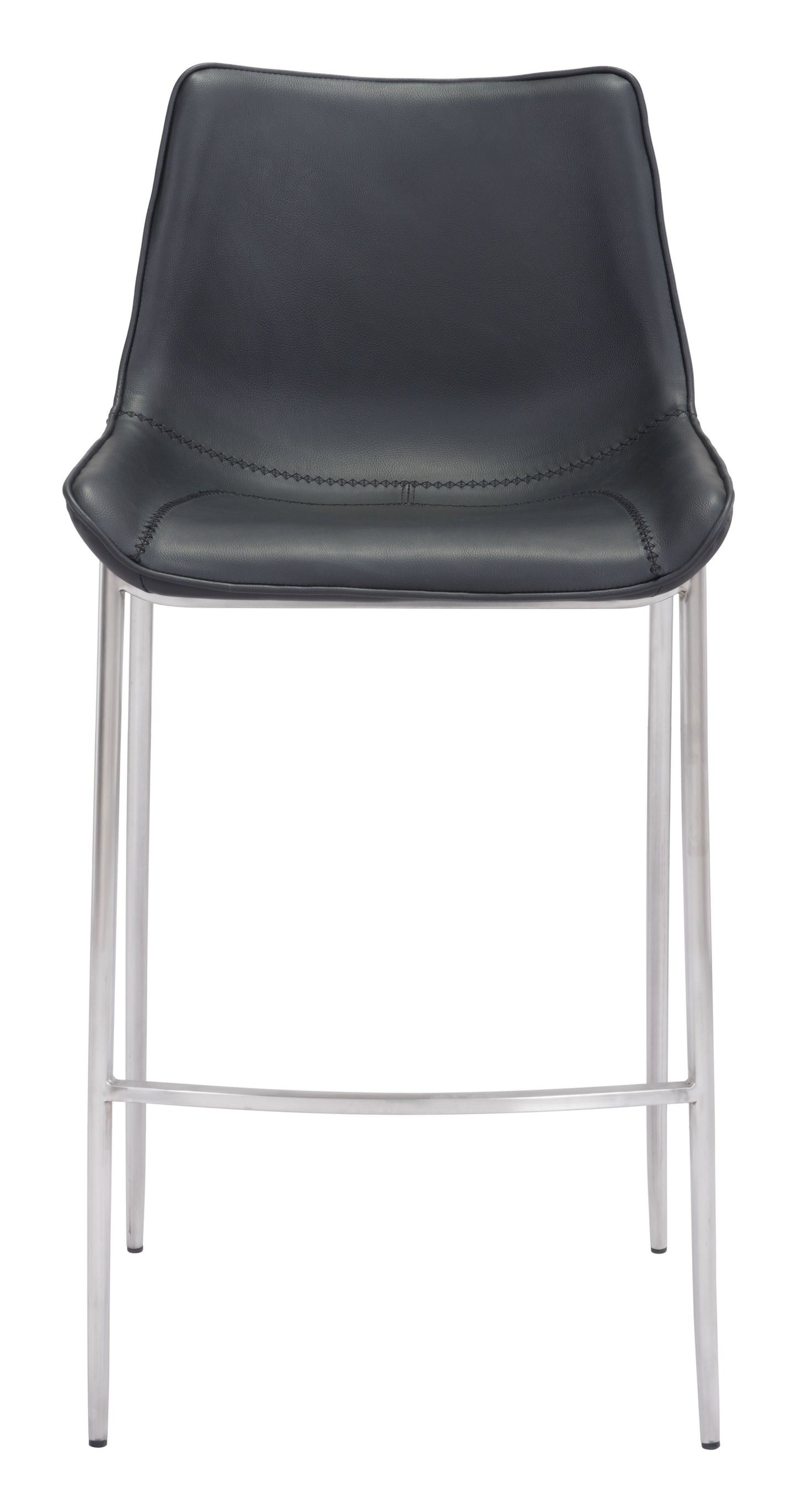 Magnus Barstool (Set of 2) Black & Silver