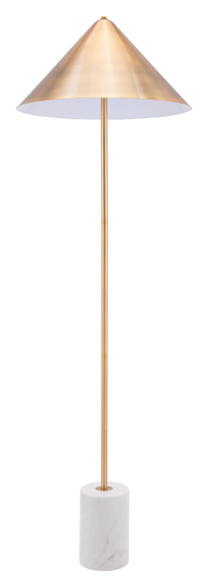 Bianca Floor Lamp Brass & White