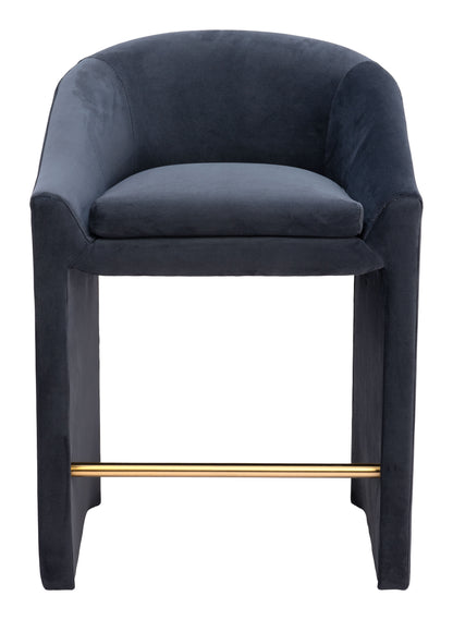 Emas Counter Stool - Midnight Gray Sleek and Stylish Upholstered Stool for Modern Kitchens and Dining Spaces