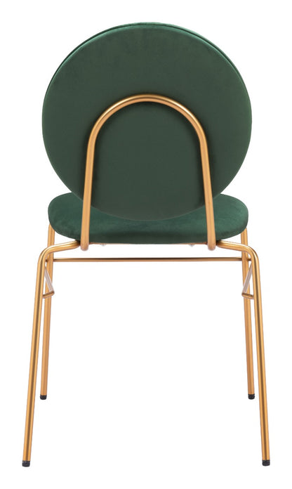 Odessa Dining Chair Set of 2 - Elegant Green & Gold Design for Stylish Dining Spaces