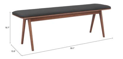 Kazwali Bench Black & Walnut – Sleek and Stylish Black & Walnut Bench for Modern Home Interiors