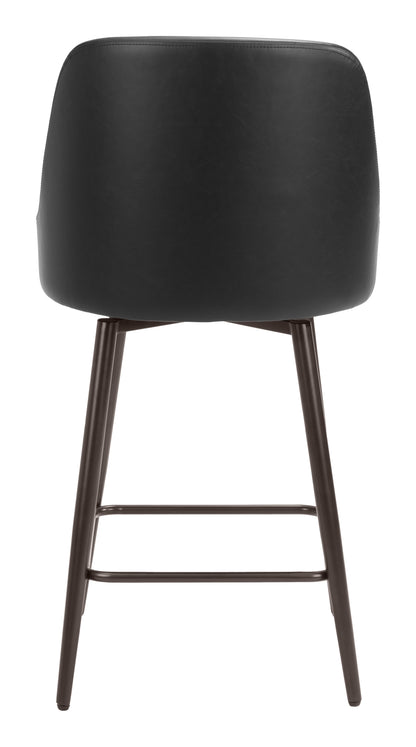 Keppel Swivel Counter Stool - Black & Bronze Modern and Stylish Swivel Stool for Contemporary Kitchens and Dining Spaces