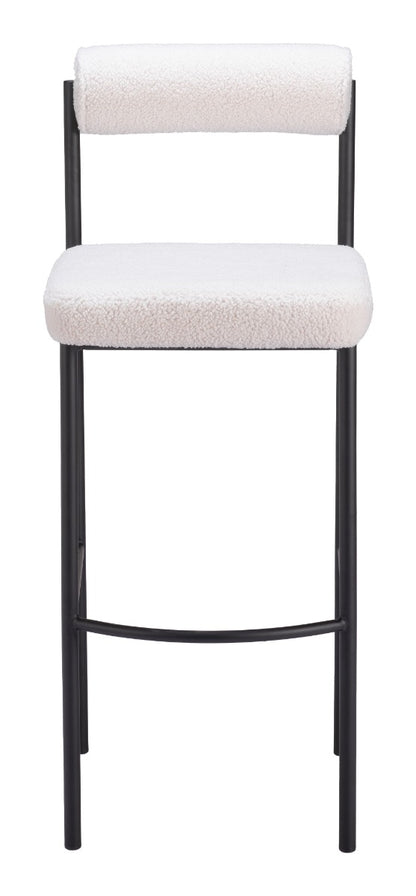 Livorno Barstool Set of 2 - Ivory Stylish and Comfortable Barstools for Modern Kitchens and Home Bars