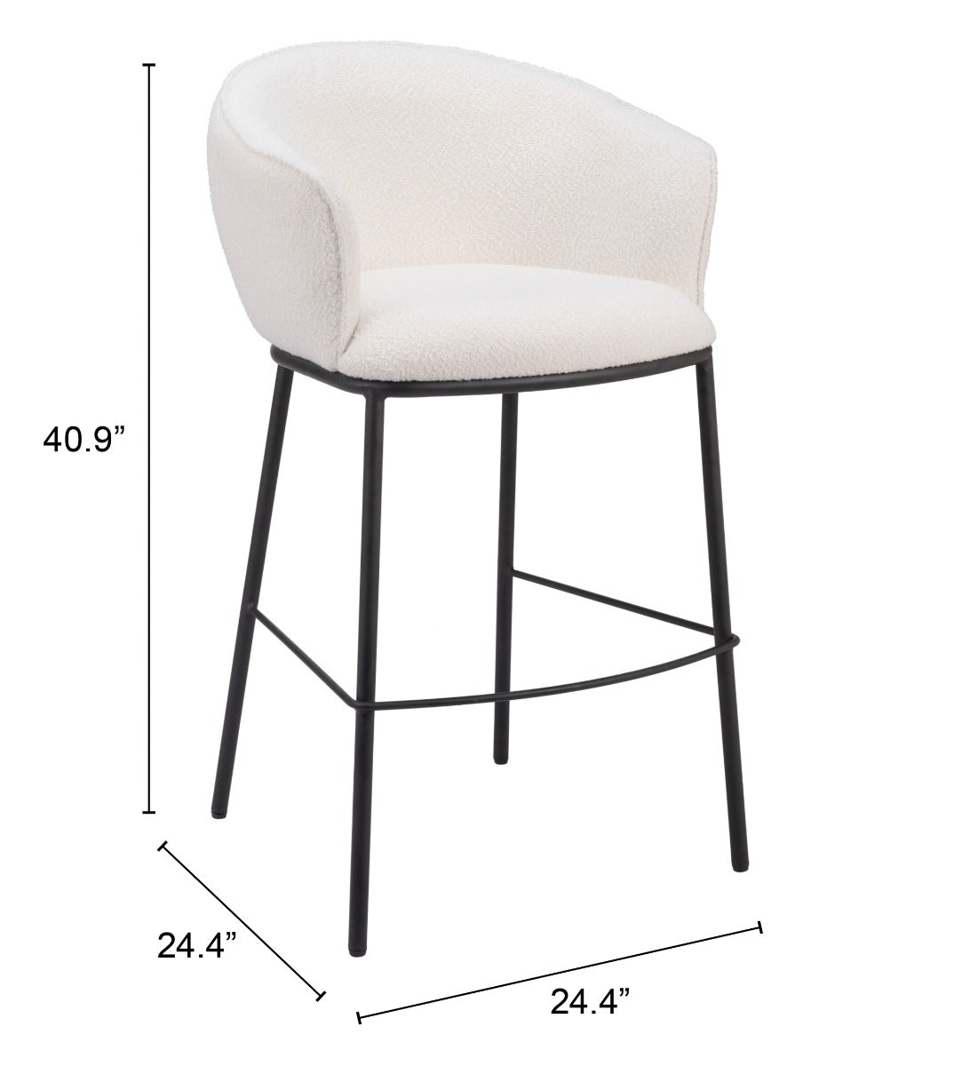 Essen Barstool - Ivory Sleek and Elegant Barstool for Modern Kitchens and Home Bars