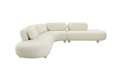 Divani Casa Gilbert - Contemporary White Fabric Modular Sectional Sofa