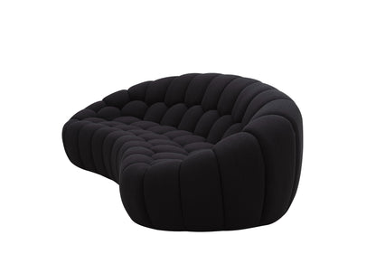 Divani Casa Yolonda Modern Curved Black Fabric Sofa – Stylish Contemporary Living Room Seating