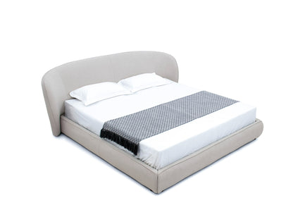 Modrest Lambert Modern Beige Fabric Upholstered Bed - Sleek & Comfortable Bedroom Design