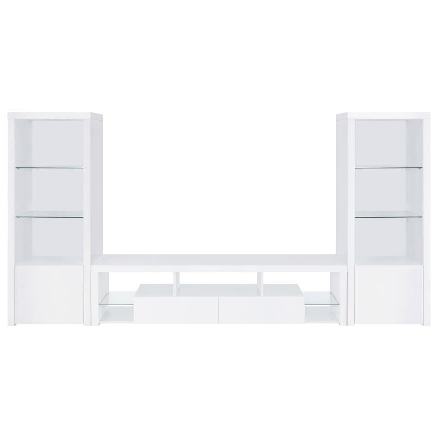 Jude 3-piece 71" TV Entertainment Center White High Gloss