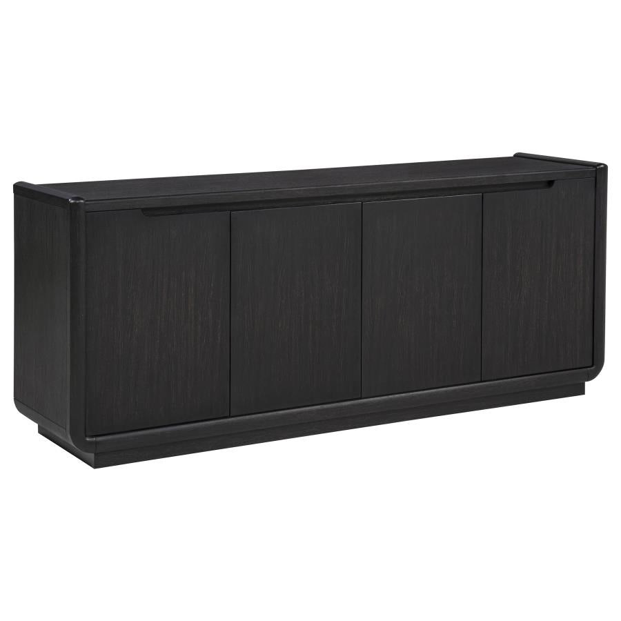 Leandro 72 Inch Burnished Black 4 Door TV Stand Media Console